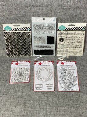 NEW Woodware Creative Expressions Clear Cling Stamp Mixed 6pc Lot
